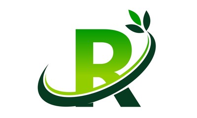Swoosh Leaf Letter R