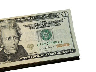 Money cash. $20 dollar bills. Currency.  