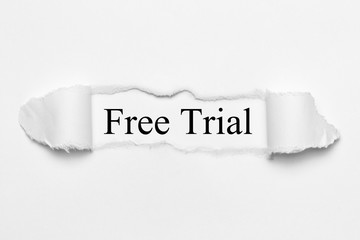 Free Trial on white torn paper