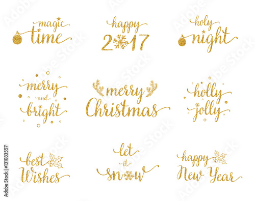 Merry Christmas Decorations Elements Seamless Pattern Border Gift Bo Templates Vector