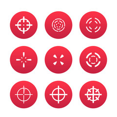 crosshairs set, elements for game design over white, vector illustration