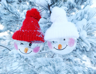 christmas decoration composition on fir background