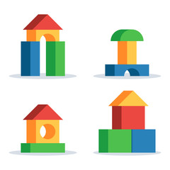 Wooden blocks toy castle