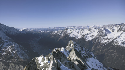 Views over chamonix valley and Mont Blanc