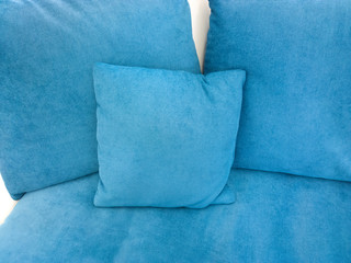 Pillows on the couch.