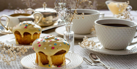Afternoon tea with muffins
