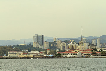 Obraz premium Seaport of Sochi, view from the sea