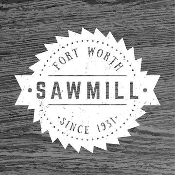 Sawmill logo, vintage emblem