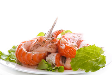 salted salmon bellies with spices