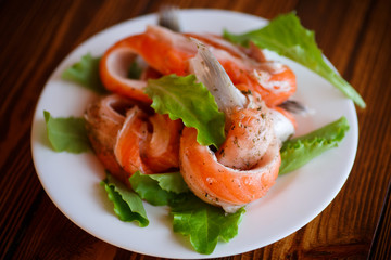 salted salmon bellies with spices