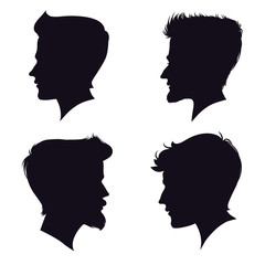 four different men silhouette. vector illustration