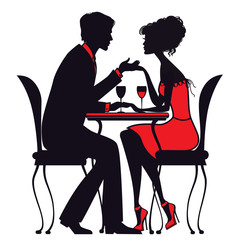 couple in love sitting at a table in a cafe