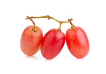 red grapes on white background