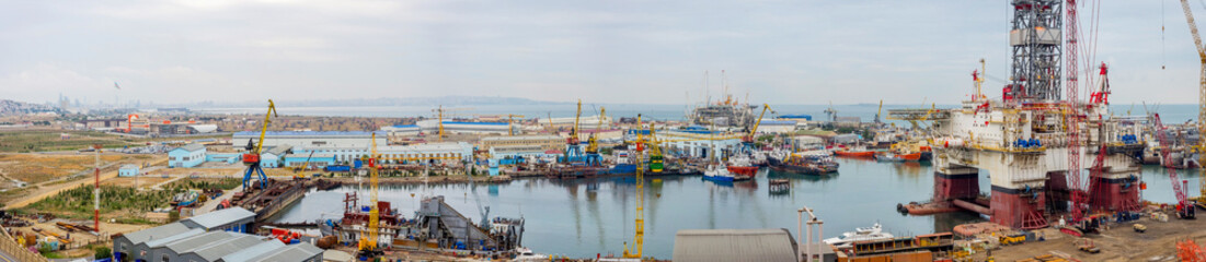 Fototapeta premium Industrial port, Baku