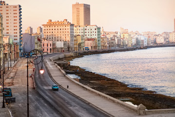 Embankment of Havana Malecon. Cuba, Atlantic ocean