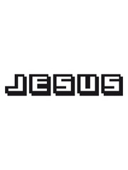 Obraz premium Textcool pixelgamer retro 8 bit pattern cross christ logo design lettering jesus christ