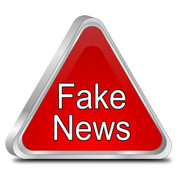 Fake News warning sign - 3D illustration