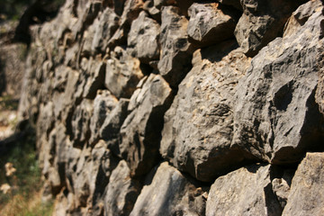 Drystone wall on the Ruta de Pedra en Seco hike (GR221), Mallorca, Spain