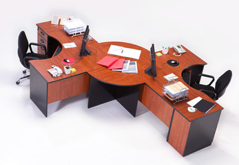 Office furniture on a white background 