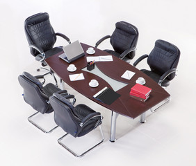Meeting table on a white background top view
