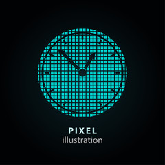 Clock - pixel illustration.