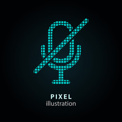 Microphone - pixel illustration.