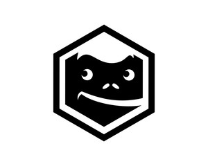 monkey face hexagon logo design template