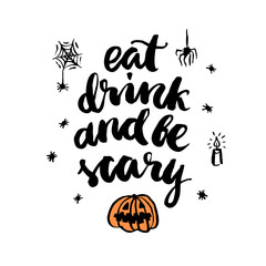 Vector hand-drawn card with elements: inscription 