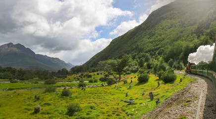 Naklejka premium Railroad in National park