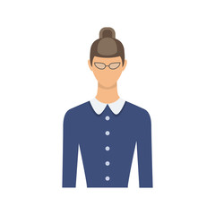Female teacher avatar. Vector illustration.