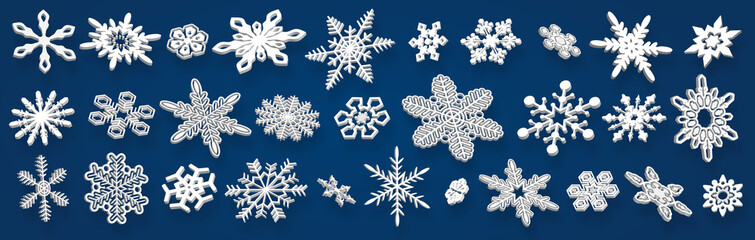 3d snowflakes - 131096773