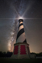 Cape Hatteras Lighthouse Under The Milky Way Galaxy 