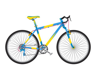 Fototapeta premium Detailed sport bicycle in trendy flat style. Environmentally urban vehicle