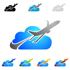 cloud travel vector logo design