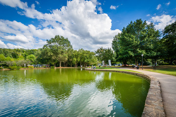 Beautiful clouds over the lake at Freedom Park, in Charlotte, No