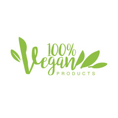 Vegan Natural Food Green Logo Design Template With Stylized Font Promoting Healthy Lifestyle And Eco Products