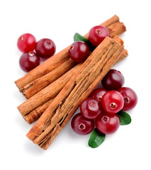Cinnamon with cranberry berries