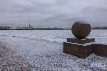 ball on the Spit of Vasilyevsky Island/ Spit of Vasilyevsky Island, Saint-Petersburg, Russia