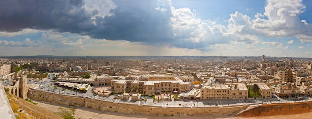 Blick über Aleppo in Syrien