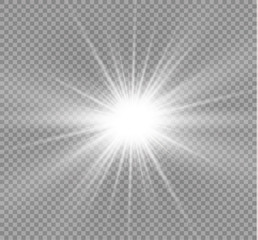 Glow light effect. Star burst with sparkles.