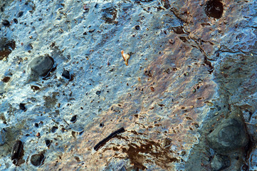 Clay soil. Mixed clay. Sea cliff.