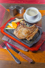 pan fried pork chop steak