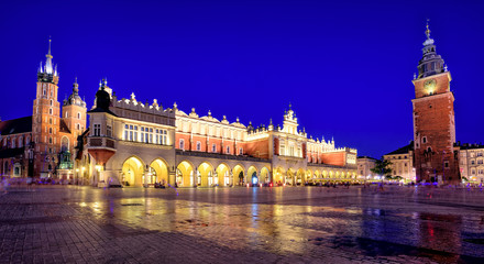 Fototapeta Panoramic view of Krakow Old Town Main Square, Poland obraz