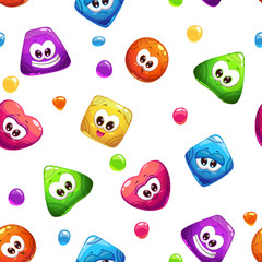 Seamless pattern with jelly characters
