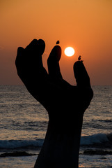 hand silhouette in front of sunrise2