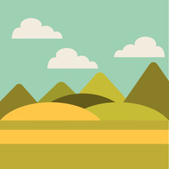 field landscape isolated icon vector illustration design