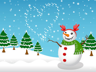 Snowman Winter and snow vector background