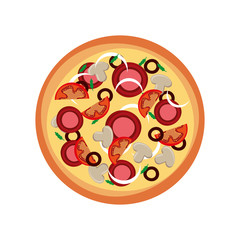 italian pizza isolated icon vector illustration design