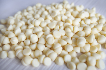 Drops of white chocolate