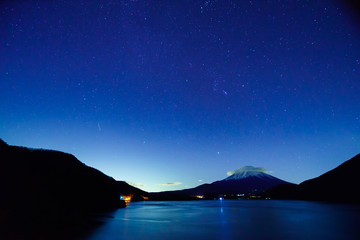 Fuji Mountain and the Gemini meteor shower
